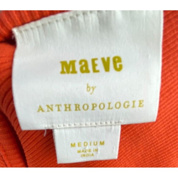Maeve Anthropologie Womens Tank Top Medium Orange Rafaela Rib Bow Tank Top READ - Picture 7 of 11